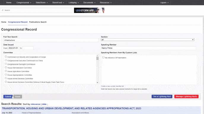 CongressStorm - Federal Legislative Software | LegiStorm