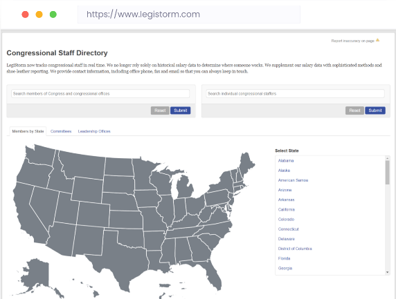 Legistar CongressStorm - Federal Legislative Software | LegiStorm
